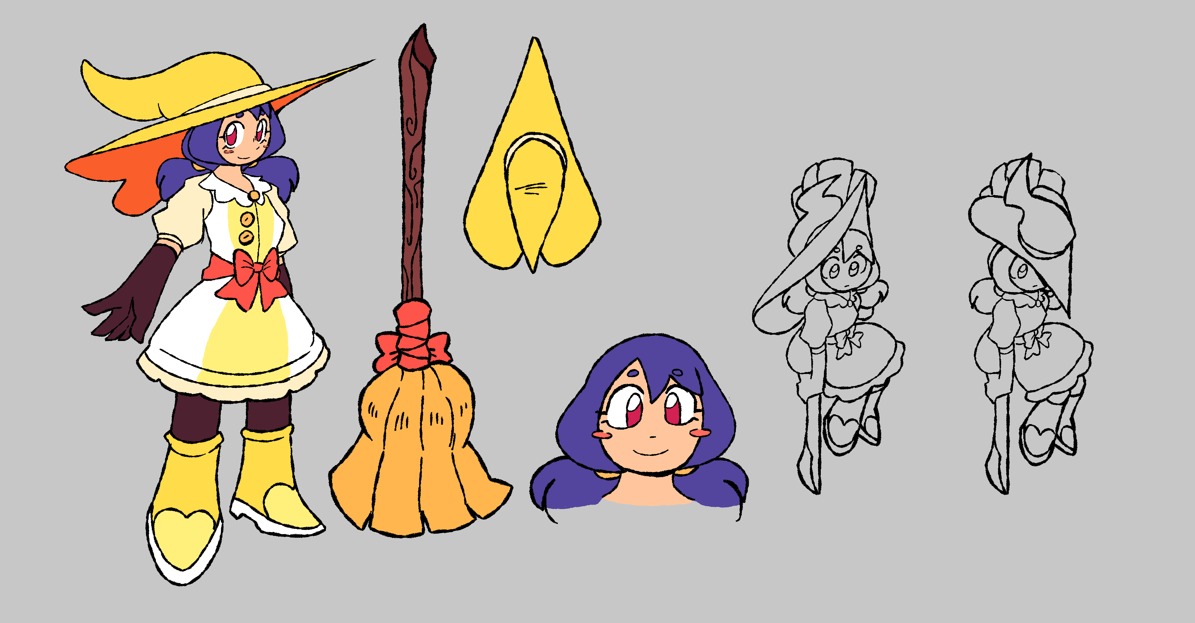 A character design sheet for the main player character, Lucy.