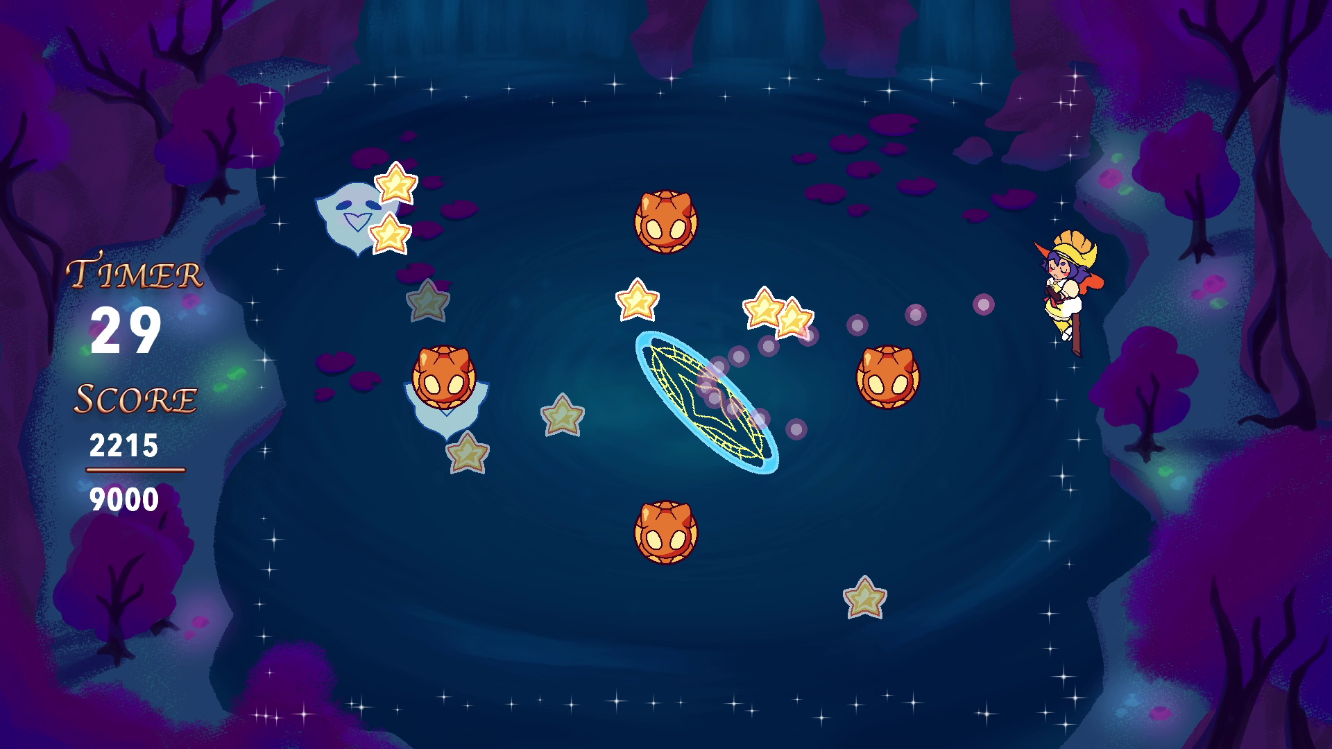 A screenshot from Level 2 of STAR CATCHER: HEART MASTER.